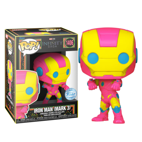 Funko Pop! Super Heroes: Marvel - The Infinity Saga - Iron Man Mark III (Mark 3) (Blacklight) (Exclusive) -1406